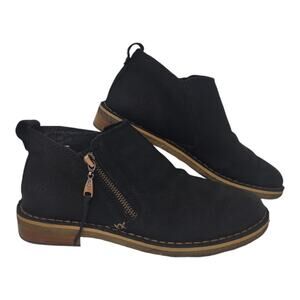 UGG Boots Womans 6.5 Clementine Side Zip Ankle Leather Shearling Black Cozy